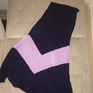 Navy & Purple Maxi Skirt